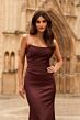 La Femme 33670 Chocolate Brown Fitted Strapless Dress