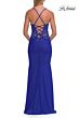 La Femme 33678 Red Spaghetti Strap Lace-Up Dress