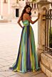 La Femme 33690 Multicolor A-line High Slit Dress