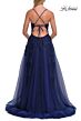 La Femme 33715 Cloud Blue Tulle Skirt Lace-Up Dress