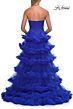 La Femme 33717 Red Tiered Ruffle Skirt Strapless Dress