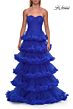 La Femme 33717 Red Tiered Ruffle Skirt Strapless Dress