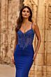 La Femme 33722 Royal Blue Sweetheart Neckline Spaghetti Strap Dress