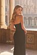 La Femme 33725 Black Sweetheart Neckline Hotfix Dress