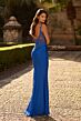 La Femme 33731 Slit Skirt Royal Blue Dress