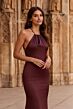 La Femme 33732 Chocolate Brown Fitted Dress