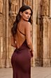 La Femme 33732 Chocolate Brown Fitted Dress