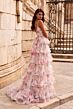 La Femme 33740 Tiered Ruffle Skirt Multicolor Floral Dress