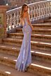 La Femme 33768 Light Periwinkle Sweetheart Neckline Lace-Up Dress