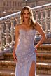 La Femme 33768 Light Periwinkle Sweetheart Neckline Lace-Up Dress
