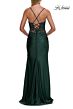 La Femme 33769 Dark Emerald High Slit Lace-Up Dress