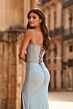 La Femme 33772 Light Blue Corset Bodice Embellished Dress