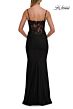 La Femme 33774 Marine Blue Spaghetti Strap Scoop Neckline Dress