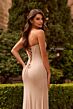 La Femme 33879 Nude Sweetheart Neckline Embellished Dress