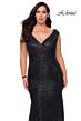 La Femme 28837 Surplice V-Neck Lace Plus Size Dress