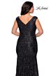 La Femme 28837 Surplice V-Neck Lace Plus Size Dress