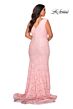 La Femme 28837 Surplice V-Neck Lace Plus Size Dress