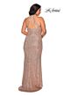 La Femme 28842 Cross Back Wide Strap Sequin Plus Size Dress