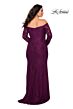 La Femme 28859 Lace Sleeve Off-The-Shoulder Plus Size Dress