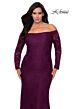 La Femme 28859 Lace Sleeve Off-The-Shoulder Plus Size Dress