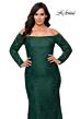 La Femme 28859 Lace Sleeve Off-The-Shoulder Plus Size Dress