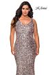 La Femme 28863 Sleeveless Sequin V-Neck Plus Size Dress
