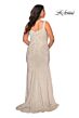 La Femme 28875 Slim Strap Straight Neck Plus Size Dress
