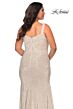 La Femme 28875 Slim Strap Straight Neck Plus Size Dress