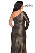 La Femme 28878 Ruched Asymmetric Neck Plus Size Dress