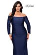La Femme 28881 Off-The-Shoulder Long Sleeve Plus Size Dress