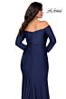 La Femme 28881 Off-The-Shoulder Long Sleeve Plus Size Dress
