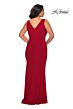 La Femme 28882 Sleeveless Faux-Wrap High Slit Plus Size Dress