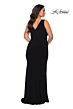La Femme 28882 Sleeveless Faux-Wrap High Slit Plus Size Dress
