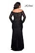 La Femme 28945 Lace Sleeve Off The Shoulder Plus Size Dress