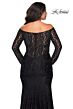 La Femme 28945 Lace Sleeve Off The Shoulder Plus Size Dress