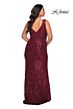 La Femme 28946 V-Back Sequin Fringe Plus Size Dress