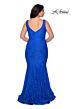 La Femme 28948 Square Neck Mermaid Lace Plus Size Dress