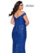 La Femme 28949 Off-The-Shoulder Sequin Plus Size Dress