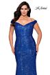 La Femme 28949 Off-The-Shoulder Sequin Plus Size Dress