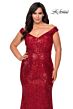 La Femme 28949 Off-The-Shoulder Sequin Plus Size Dress