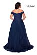 La Femme 28950 Off-The-Shoulder V-Neckline A-line Plus Size Dress