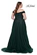 La Femme 28950 Off-The-Shoulder V-Neckline A-line Plus Size Dress