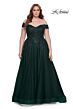 La Femme 28950 Off-The-Shoulder V-Neckline A-line Plus Size Dress