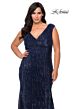 La Femme 28962 Ruched V-Neck Plus Size Dress
