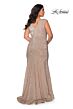 La Femme 28962 Ruched V-Neck Plus Size Dress