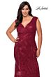 La Femme 28962 Ruched V-Neck Plus Size Dress