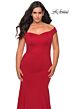 La Femme 28963 Off-The-Shoulder Slim-Flare Silhouette Plus Size Dress