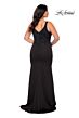 La Femme 28964 V-Neck Lace Back Plus Size Dress
