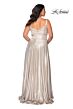 La Femme 28989 A-Line Slim Strap Plus Size Dress