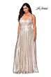 La Femme 28989 A-Line Slim Strap Plus Size Dress